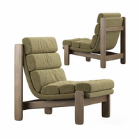 Fauteuil simple de style rétro français haut de gamme en bois de frêne pour salon, balcon, café, mobilier de maison, noyer