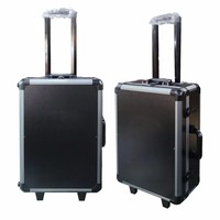Valise à roulettes pilote en aluminium de construction de taille personnalisée Valise de transport à roulettes en aluminium avec poignée télescopique et roues
