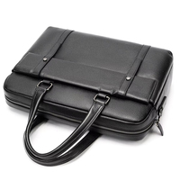 Sacoche de direction personnalisée en cuir véritable Fermeture à glissière rectangulaire pour hommes d'affaires Sacoche pour ordinateur portable Mallette de luxe