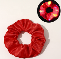 Anneaux de cheveux en satin lumineux à LED de couleur vive, porte-queue de cheval en corde, accessoires lumineux pour cheveux