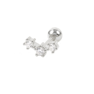 ROXI - Aretes de Plata de Ley 925 con Tres Diamantes CZ, Joyería para Mujer - Product Image 2