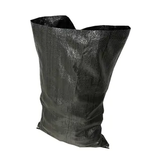 Polypropylene Sack Woven Bags black PP Animal Waterproof Feed Packaging 50kgs Package rice sack 25 kg customize to Poland