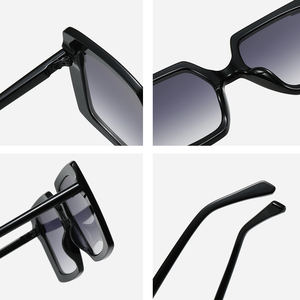 Unisex UV400 PC Trendy White Fashion Square <b>Large</b> <b>Frame</b> Sunglasses with Custom Logo Colored/Clear Lenses - Product Image 5