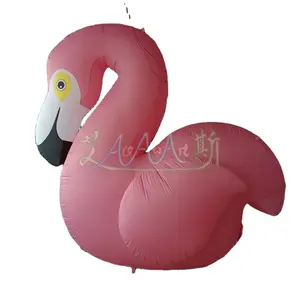 Kustom 3m tinggi merah muda lucu besar tiup Oxford/PVC mainan Flamingo dengan Blower udara untuk iklan pameran