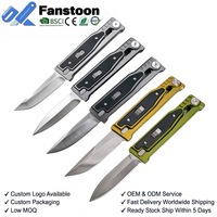 Couteau pliant EDC d'extérieur en gros, couteau de survie tactique avec manche en G10 incrusté d'aluminium, prise en charge de la personnalisation OEM
