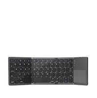 Keyboard Nirkabel Ultra Tipis Mini 2.4Ghz dengan Keypad Numerik, Keyboard Lipat Spanyol untuk Perjalanan, Tablet Laptop, Operasi Mekanis