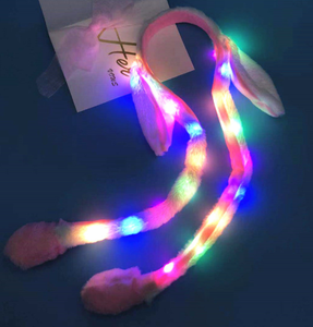 Botu 장난감 새로운 도착 귀여운 토끼 귀 토끼 귀 모자 플러시 이동 에어백 자석 모자 플러시 선물 Led 움직일 수있는 빛 따뜻한 겨울 모자 - Product Image 2