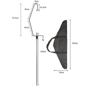 Estante de almacenamiento portátil para acampar al aire libre, con barra colgante, 100cm, acero, ligero, tela Oxford, soporte rectangular para lámpara para exteriores - Product Image 1