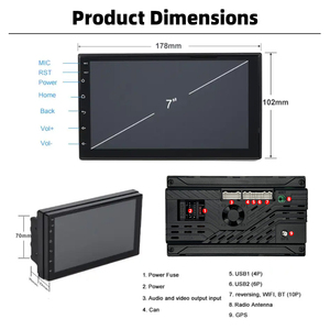 Stereo mobil 2Din 7 inci Universal, Radio mobil navigasi GPS sistem Multimedia Auto FM Amplifier OBD2 fitur RGB mendukung - Product Image 3