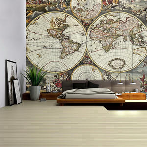 Tapiz de <span class=keywords><strong>Mapa</strong></span> <span class=keywords><strong>del</strong></span> <span class=keywords><strong>Mundo</strong></span> Vintage para Colgar en <span class=keywords><strong>la</strong></span> Pared |   Arte Decorativo de Franela Grande para Sala de Estar y Dormitorio - Product Image 3
