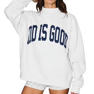 Sweat-shirt polaire oversize réversible à col montant et manches longues pour femme, de haute qualité, décontracté, hiver, avec logo avant, écologique - Product Image 1