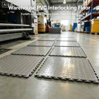 Dalles de sol en PVC à emboîtement robustes, absorbant les chocs, pour atelier de batteries de véhicules électriques, allée de chariots élévateurs