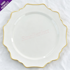 <span class=keywords><strong>Assiette</strong></span> de présentation <span class=keywords><strong>octogonale</strong></span> <span class=keywords><strong>blanche</strong></span> tendance avec bordure en bambou doré, en plastique géométrique, pour mariage, banquet, restaurant, fête, décoration de table - Product Image 6