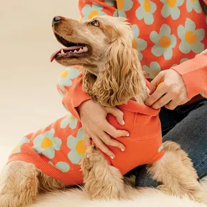 Qiqu Pet Supplies Custom New Designer Matching Dog And Owner Clothes Pet Dog Sweater Puppy Jersey Turtleneck Jumper For Dogs