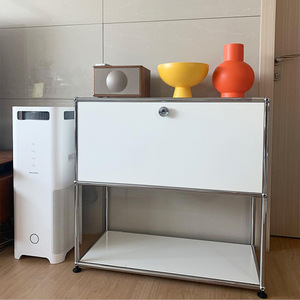 Nordico medio <span class=keywords><strong>antico</strong></span> in acciaio inox secchio <span class=keywords><strong>angolo</strong></span> armadio per sala da pranzo in metallo per Sideboard TV modulo combinazione vivente - Product Image 6