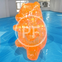 Ours coloré Portable fête événement décor PVC gonflable ours en peluche Transparent néon rose gonflable géant PVC ours