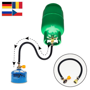 Bouteille de gaz propane avec tuyau et valve, réchaud portable manuel pour le camping, 7,16 pouces, design en métal monobloc - Product Image 5