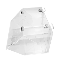 Distributeur de bonbons et aliments secs en acrylique transparent sur mesure à 2 compartiments avec support pour pelle, à suspendre sur panneau rainuré