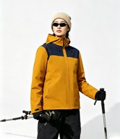 Veste à capuche rigide avec doublure en coton intégrée, coupe-vent, imperméable, respirante, fermeture éclair, chaude, pour la randonnée et le camping