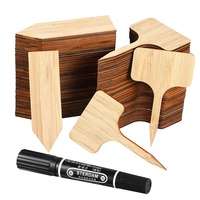 Etiquetas de plantas tipo T ecológicas para jardín, marcadores de plantas de bambú para semillas, hierbas en maceta, flores y verduras