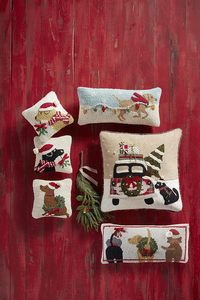 Christmas Theme Designer <strong>Personalised</strong> Hook <strong>Pillow</strong> <strong>Case</strong> Cushion Cover Dog Pattern Decorative Cushion - Product Image 4