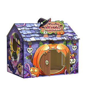 Nido de Casa de gato plegable con temática de <span class=keywords><strong>Halloween</strong></span> y Navidad, rascador de papel creativo cultural ecológico, árboles para gatos y cama para mascotas - Product Image 6