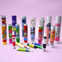 Tube d'emballage léger en aluminium-plastique pour chewing-gum, diamètre 12,7-35 mm, bouchon à vis, graphisme personnalisé, protection UV, cosmétique et soins personnels