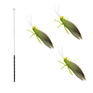Varita de Juguete Realista con Forma de Gafillo y Plumas Naturales, Juguete de Silicona con Simulación de Insecto para Gatos de Interior - Product Image 6