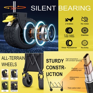 <span class=keywords><strong>Carrello</strong></span> Pieghevole Resistente 330LBS, <span class=keywords><strong>Carrello</strong></span> Utilitario Pieghevole per Tutti i Terreni con Ruote da 7,5'' Resistenti alla Sabbia per Esterni - Product Image 4