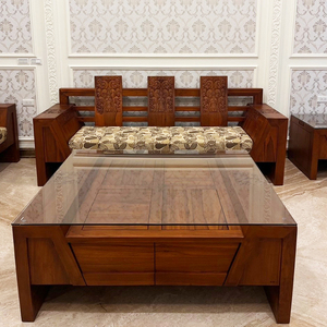 Majestic patas en forma de M de madera de teca de Indonesia MARCO DE 3 plazas sofá de sofá conjunto de muebles para sala de estar - Product Image 4