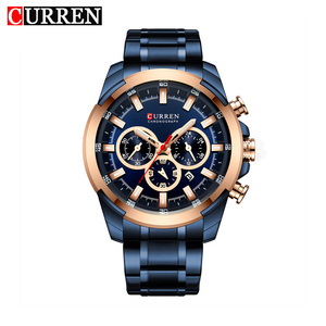 Montre-bracelet à quartz pour homme CURREN 8361, style sport, dessin animé, mode décontractée, chronographe, lumineuse, en acier inoxydable, montre de bureau - Product Image 1
