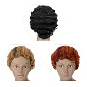 Noble 8inch natural color for black women colored glueless wholesale cheap 100% women short brazilian human hair wigs