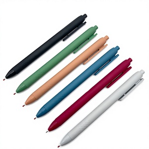 Stylo publicitaire à pression couleur macaron, encre neutre rétro, stylo de signature professionnel, modèle 1058 en carbone noir - Product Image 1
