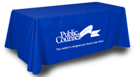 Housse de table extensible en spandex personnalisée avec logo promotionnel pour salon professionnel, taille sur mesure, ajustement parfait