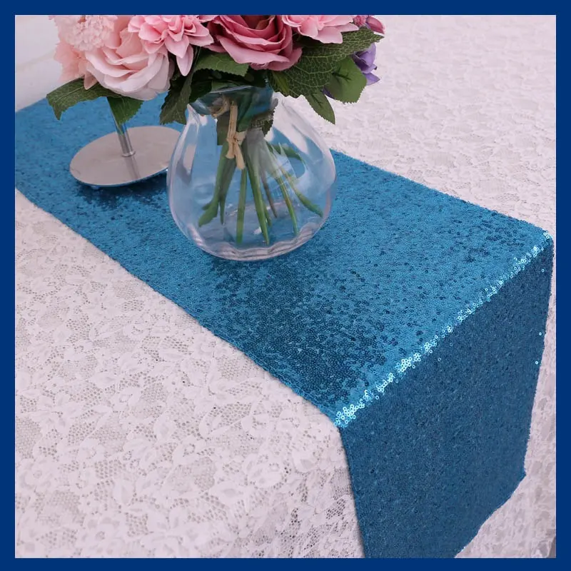 RU002C 주문품 많은 색깔 유효한 순서 장식적인 금속 밝은 파란색 물 파란 sequin 테이블 주자