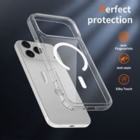 Casing HP Transparan Anti Benturan TPU+Akrilik dengan Tombol Kontrol Kamera AI Magnetik Kuat N52 untuk iPhone 16 17 18 Pro Max