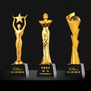Trophée personnalisé de la Coupe de la Ligue des champions Trophées de cristal de Cheerleading de voile Grand trophée Grammy