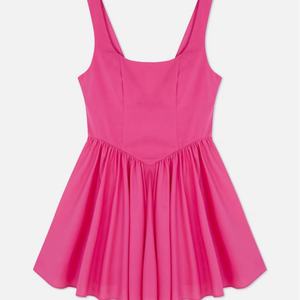 ชุดเดรสฤดูร้อนสำหรับผู้หญิง ราคาโรงงาน คุณภาพดี สีสันตามสั่ง ปรับแต่งได้ ลายเรียบ ผ้าฝ้าย ระบายอากาศดี กระโปรงจีบ - Product Image 5