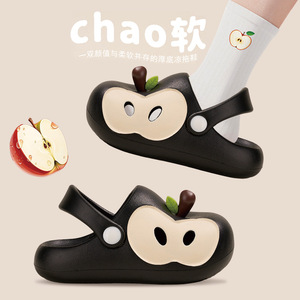 Apple Shape EVA Closed Toe Flat Sandals With Back Strap <b>Soft</b> Outdoor Kids Summer <b>Shoes</b> - Product Image 4