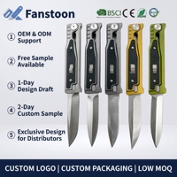 Pisau Lipat Taktis EDC OEM Assisted Open, Baja Tahan Karat 5CR13 dengan Gagang G10 Berlapis Aluminium untuk Berkemah dan Berburu