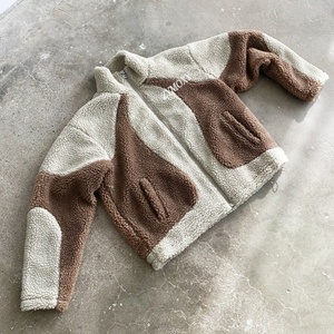 Fabricant de vêtements, logo personnalisé, sweat à capuche en polaire d'hiver, fermeture éclair, sherpa, unisexe, veste en polaire sherpa surdimensionnée - Product Image 1