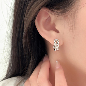 Ruitai S925 Sterling <b>Silver</b> <b>Huggie</b> Earrings White 925 <b>Silver</b> Everyday Wear - Product Image 4