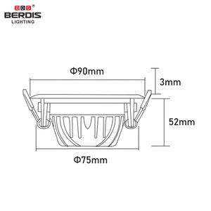 Berdis Curved 75mm Cut Out Round Deep Reflector Anti Glare Led Spotlight COB Ajustable Slim Radiador Luz de techo para carcasa - Product Image 5