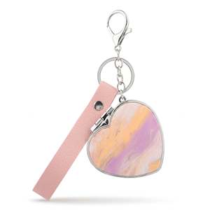 Heart Shape Compact <b>Mirror</b> Keychain Acetate <b>Acrylic</b> Double Sided Folding Makeup <b>Mirror</b> Plastic Frame Glass - Product Image 2
