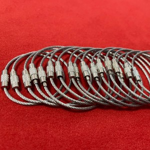 Stainless Steel Wire Rope <b>Key</b> Ring 304 Metal Durable Keychain Accessory General Use - Product Image 3