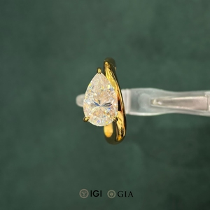 Bán Buôn Gi Chứng Nhận Cvd Phòng Thí Nghiệm Grown Kim Cương Engagement Ring 1CT VVS 14K Vàng Tinh Khiết Hình Bầu Dục Phòng Thí Nghiệm Kim Cương Nhẫn - Product Image 3