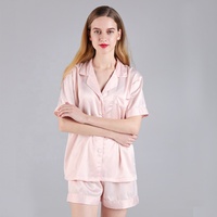 Fung 3034 Ensemble de pyjama en satin et dentelle pour femmes, vêtements de nuit sexy pour femmes, 80% polyester et 20% élasthanne, chemise de nuit