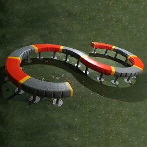 Equipo de entrenamiento sensorial al aire libre para niños, equipo de juego de puente de canoa de equilibrio <span class=keywords><strong>S</strong></span> utilizado en parques, patios escolares - Product Image 2