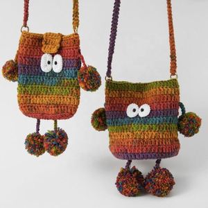 Handmade Parent-Child Crossbody <b>Bag</b> Small Monster Crochet Phone <b>Bag</b> for <b>Easter</b> TikTok Internet Celebrity Style Artificial Design - Product Image 4