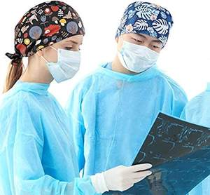 قبعات جراحية بيضاء سادة للأطباء أغطية غرف العمليات الطبية للممرضات والشعر - Product Image 5
